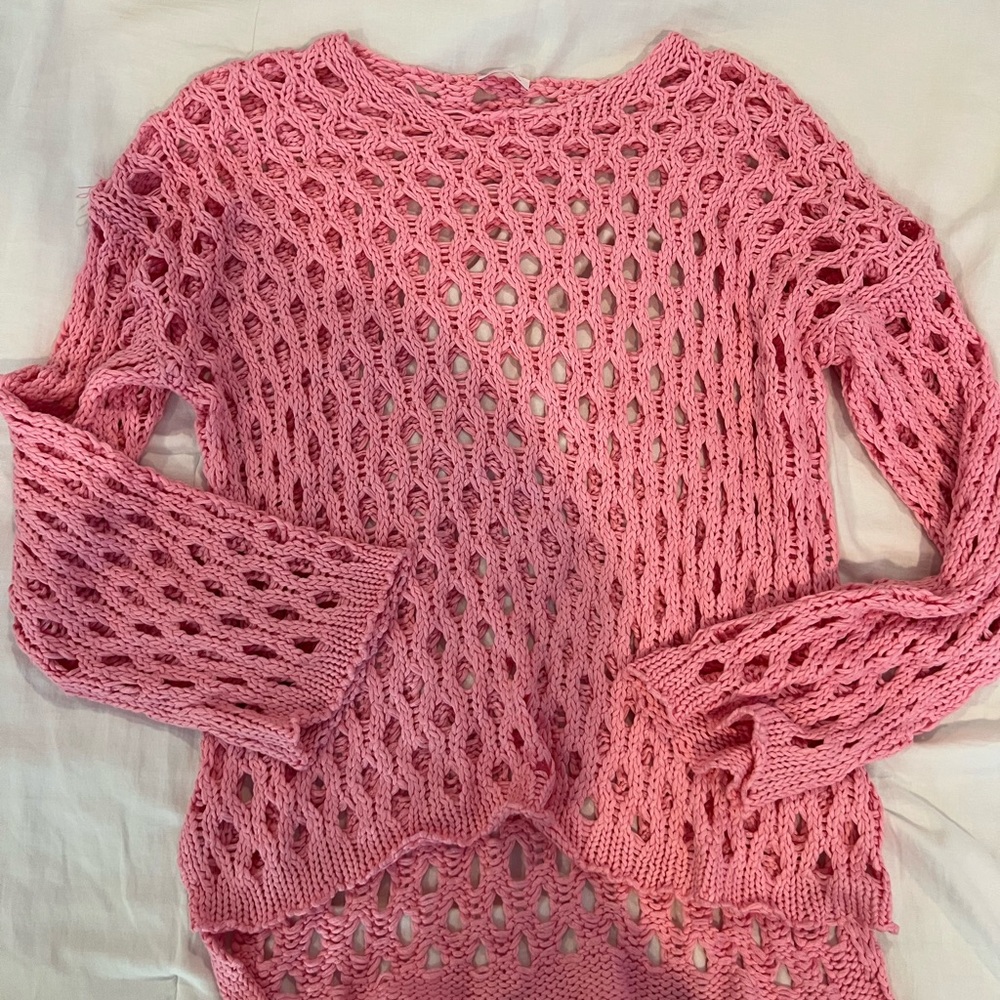 Pink Knit Coverup Sweater
